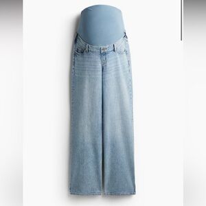 NWT H&M Maternity Wide Leg Light Wash Jeans sz L
